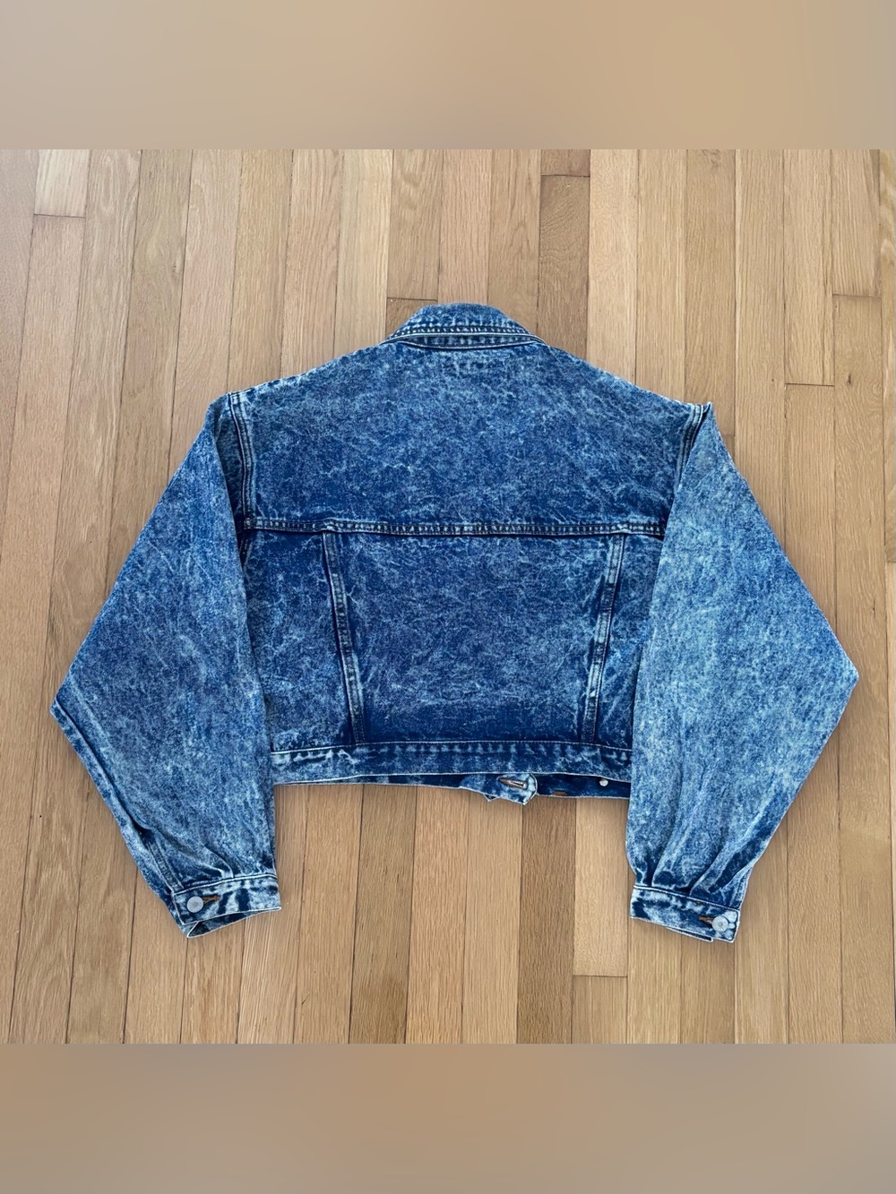 Vintage 80s Jordache Denim Jacket Womens M Avant Garde Acid Wash Crop Asymmetric - Picture 12 of 16